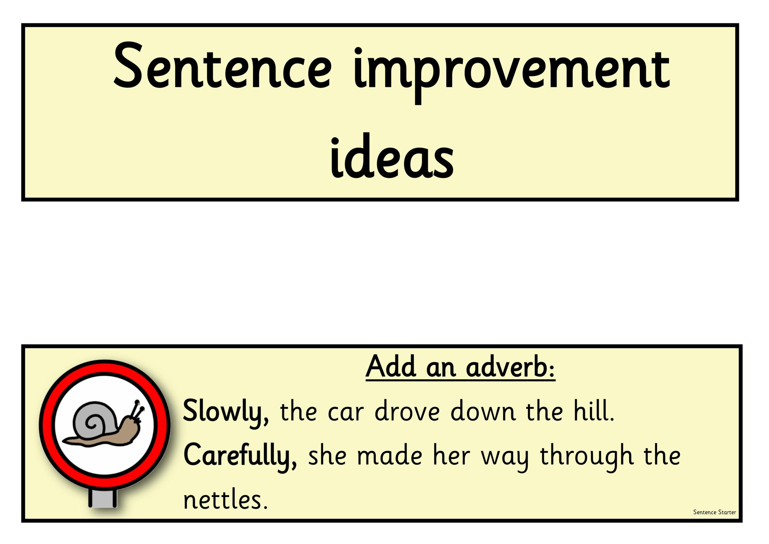 Sentence improvement ideas - dyslexia friendly